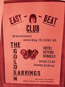 The Golden Earrings show poster June 18, 1966 Hengelo - Hotel Deters